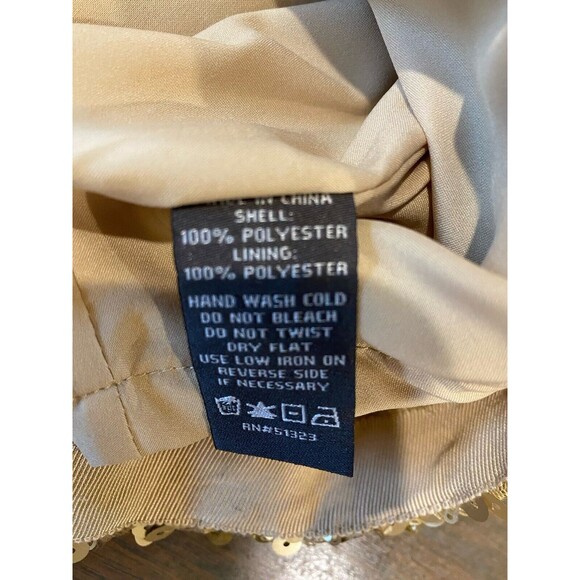 Vince Camuto Tank Top Gold Sequined Size XS Back Zip Polished Rocker Loose Fit - Picture 5 of 13